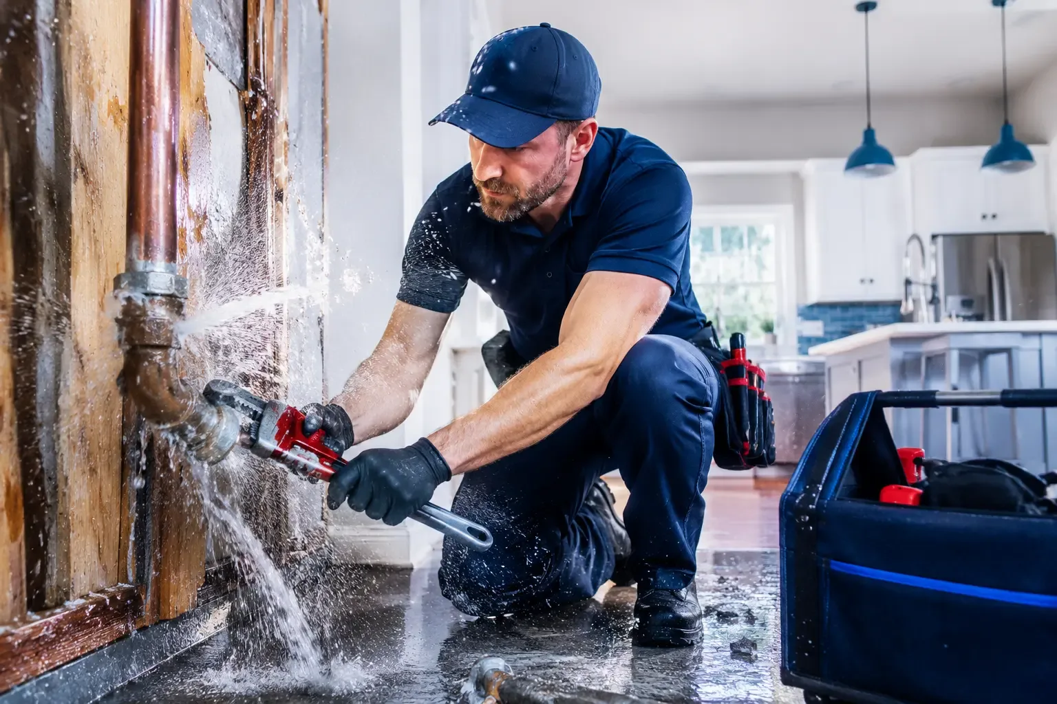 Emergency pipe repair in West Virginia
